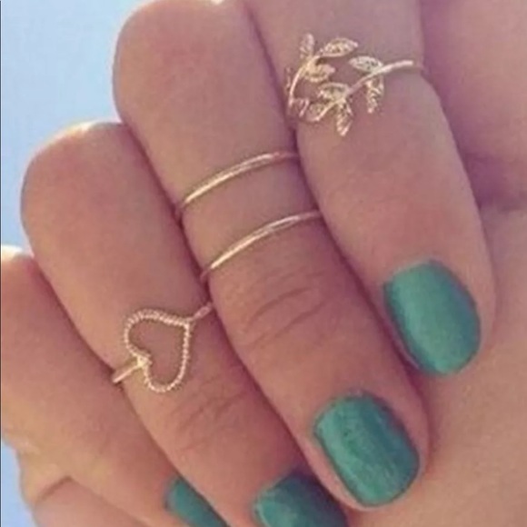 Jewelry - Urban Gold & Crystal Stack Midi Knuckle 4piece NEW